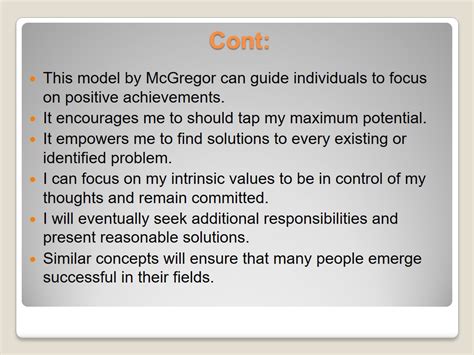 McGregor's Theory X and Theory Y - 1155 Words | Presentation Example