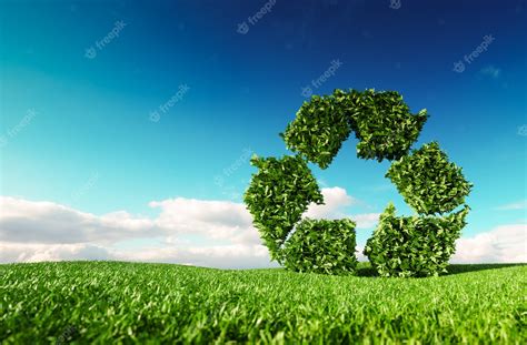 Premium Photo | Eco friendly recyclation concept. 3d rendering of green ...