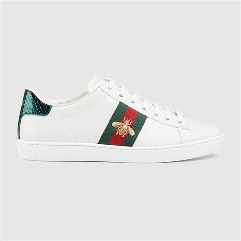 Women's Ace sneaker with bee in white leather | GUCCI® US