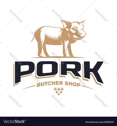 Butcher shop vintage logo design template Vector Image