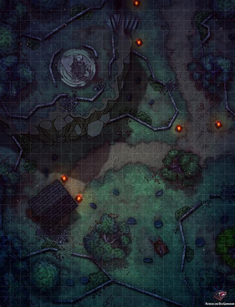 Overlook Graveyard Battle Map 23x30 : r/Roll20