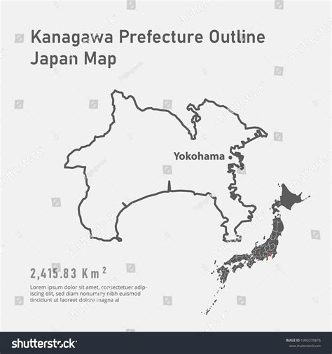 Kanagawa Prefecture Outline Japan Map Stock Vector (Royalty Free ...