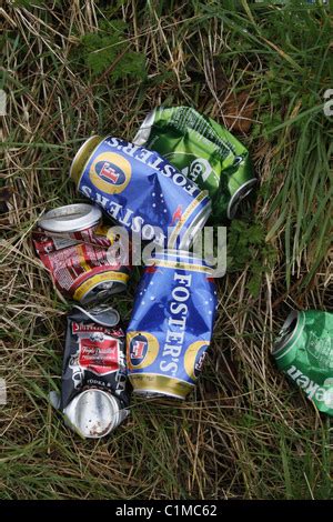 Empty beer cans Stock Photo - Alamy