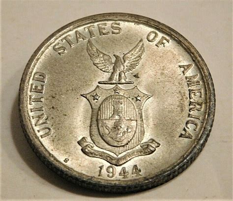 CRISP 1944 S U.S.A. PHILIPPINE FIFTY CENTAVOS COIN – Antique Coins World