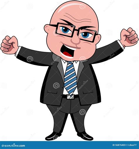 Angry Bald Black Man Cartoon With One Hand Raised | CartoonDealer.com ...