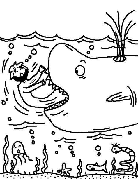 Jonah And The Whale Coloring Pages