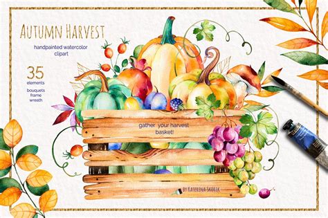 Autumn Harvest: Vibrant Autumn Watercolor Collection