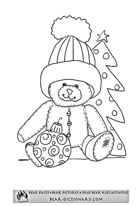 free christmas bear coloring pages - Clip Art Library