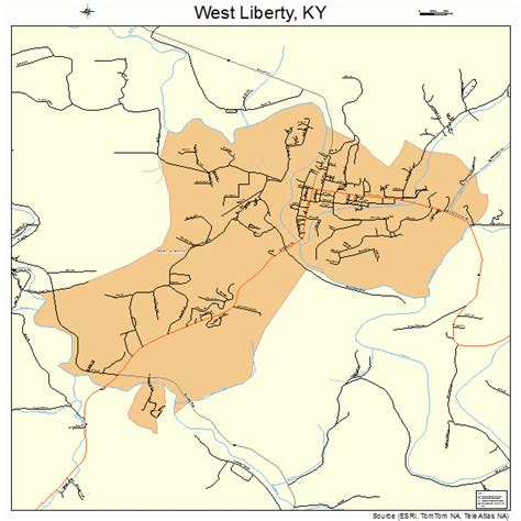 West Liberty Kentucky Street Map 2181858