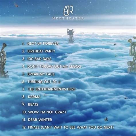 AJR Neotheater Song List (Tweeted by AJR) : r/AJR