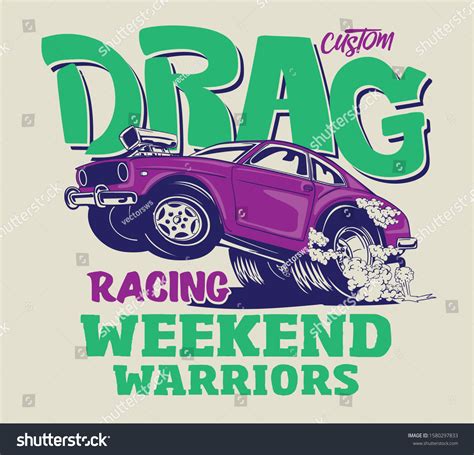 Vector Drag Race Car Cartoon Illustration Stock Vector (Royalty Free ...