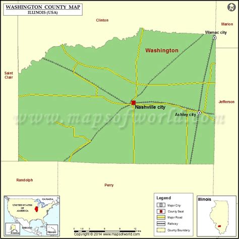 Washington County Map, Illinois