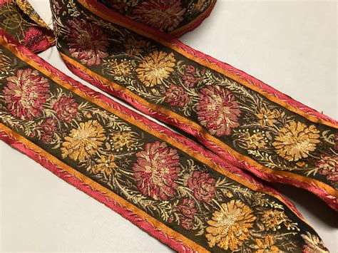 Tapestry Jacquard Ribbon with Floral Pattern Made in France | Etsy