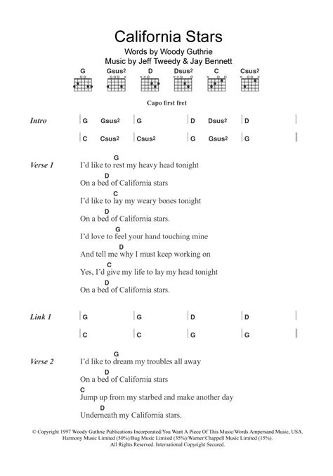 California Stars by Wilco - Guitar Chords/Lyrics - Guitar Instructor