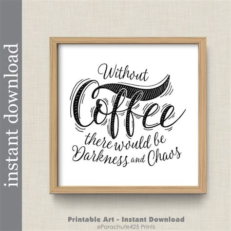 Coffee Printable coffee wall art coffee quote funny coffee | Etsy