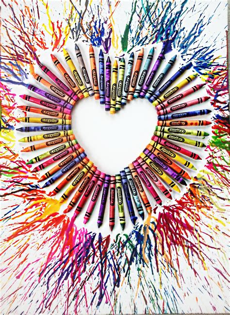 Melted Crayon Art | Heart crayon art, Crayon heart, Crayon art melted