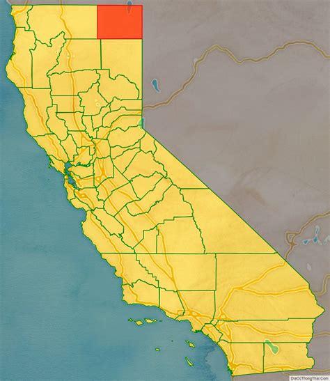 Map of Modoc County, California - Thong Thai Real