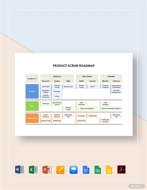 Product Scrum Roadmap Template - Download in Word, Google Docs, Excel ...