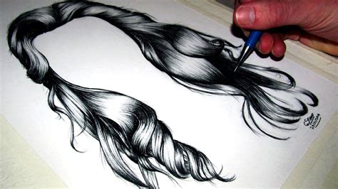 How to draw Realistic Hair - YouTube