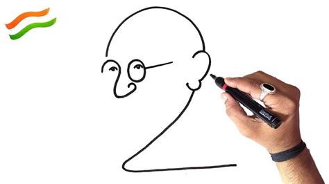 How to Make Mahatma Gandhi Drawing Step By Step: गांधी जी की ड्राइंग ...