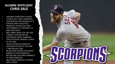 ALUMNI SPOTLIGHT: CHRIS SALE-BOSTON RED SOX - Scorpions Baseball