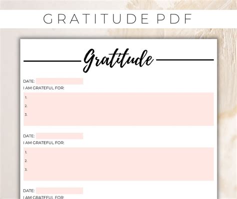 A4 Daily Gratitude Journal Page PDF Calendars & Planners Paper mindtek.it