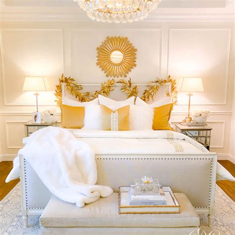 White + Gold Glam Christmas Bedroom - Randi Garrett Design