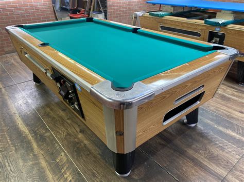 7′ Valley Light Oak Used Coin Operated Pool Table | Used Coin Operated ...