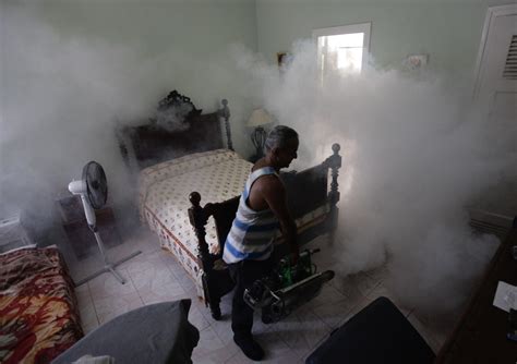 Fumigating a home in Havana