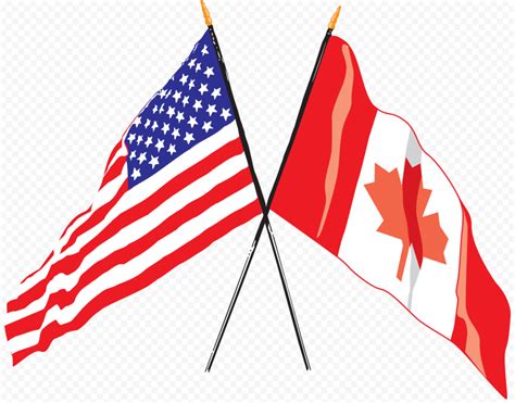 HD United States And Canadian Flags Illustration PNG | Citypng