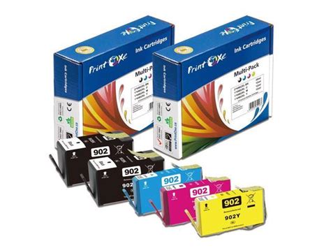 PrintOxe® 902XL Compatible 5 Ink Cartridges HP 902 High Yield A Complete Set + Black for HP ...