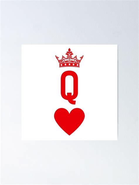 "Playing Card Queen of Hearts Logo Simple Minimalist Letter Design" Poster for Sale by RoJor ...