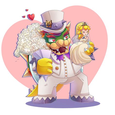 Bowser and Peach Wedding Day [Speedpaint] by CuteyTCat on DeviantArt