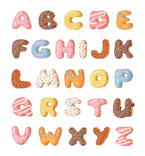 Donuts, Font & Patterns | Lettering alphabet fonts, Hand drawn fonts ...