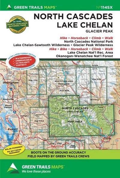 North Cascades Lake Chelan Hiking Trail Map l Green Trails