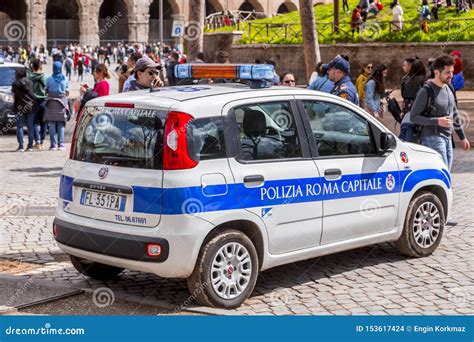 Italian Police Car Around the Colosseum in Rome Editorial Stock Image ...