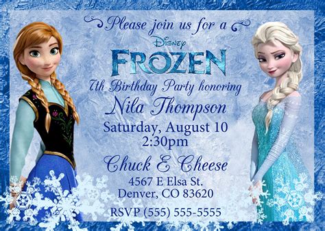 Frozen Birthday Invitations | Frozen birthday party invites, Birthday party invitation templates ...