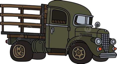 The Classic Green Truck Vintage Wooden Truck Vector, Vintage, Wooden ...