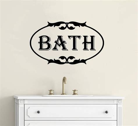 Bathroom Wall Decor Vinyl Decal Wall Sticker Words Lettering Wall Art Scroll | Bathroom wall ...