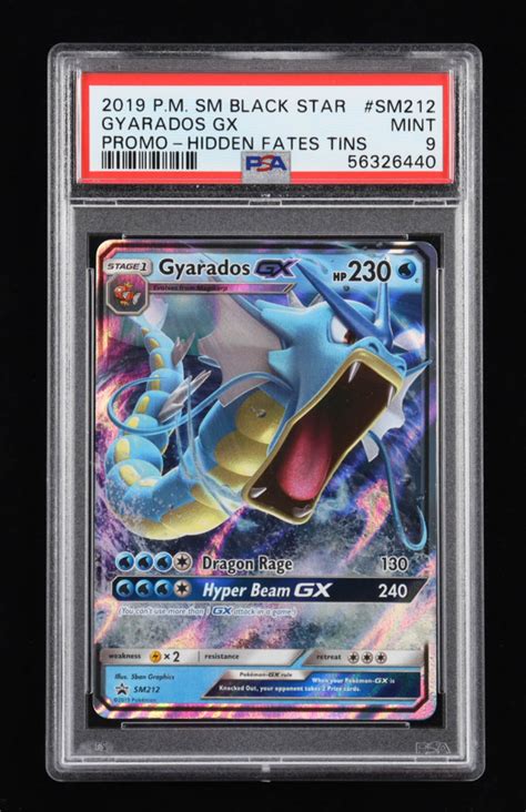 Gyarados GX 2019 Pokemon Sun and Moon Hidden Fates Tins #SM212 (PSA 9) | Pristine Auction