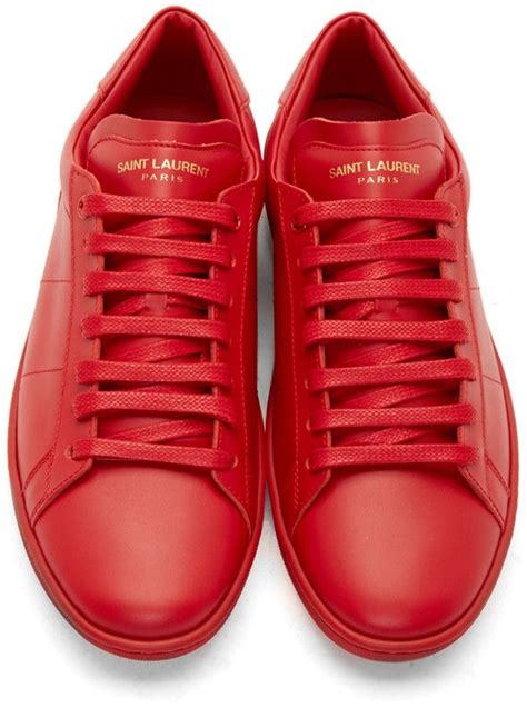 Saint Laurent - Red SL/01 Low-Top Sneakers | Saint laurent sneakers, Sneakers men fashion ...