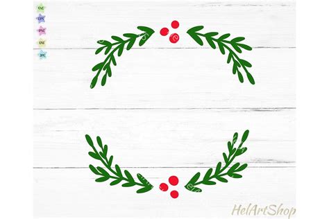 Holly wreath svg, Christmas wreath svg, Monogram Christmas (1035009) | Cut Files | Design Bundles