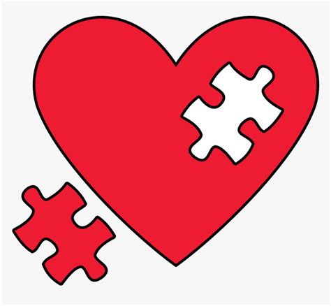 Broken Heart Clip Art - Heart With Puzzle Piece Missing, HD Png ...