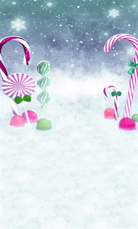 Candy Cane Snowfall Backdrop | Photo Pie