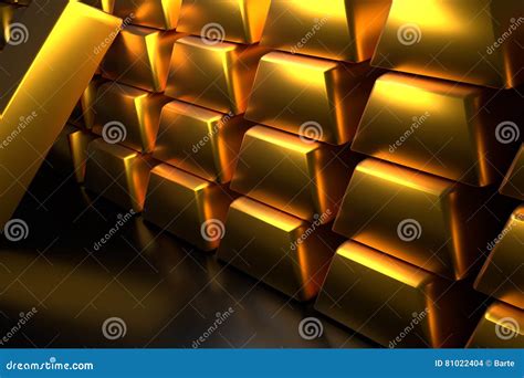 Close Up of Stacked Gold Bars Stock Illustration - Illustration of market, reserve: 81022404