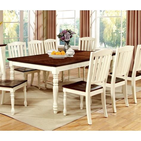 Furniture of America Gossling Farmhouse Wood Extendable Dining Table in ...