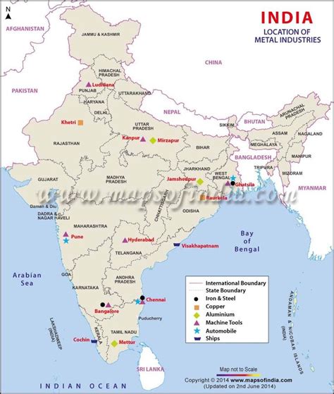 Map showing the location of metal industries in India - Ludhiana ...