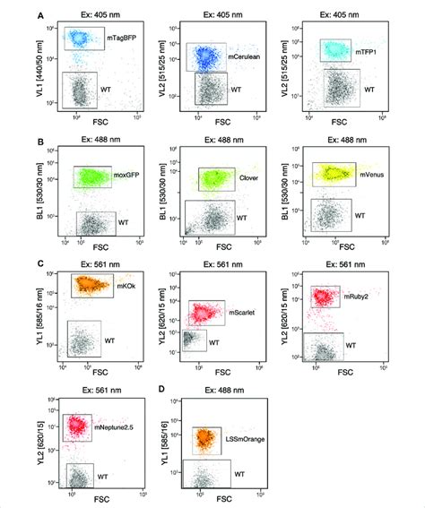 Flow cytometry of fluorophores expressed in C. reinhardtii that can be... | Download Scientific ...