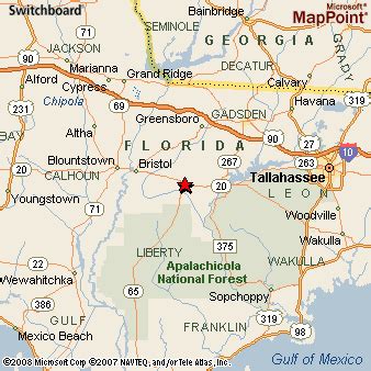 Hosford, Florida Area Map & More