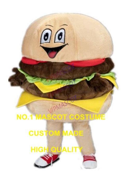 new Burger mascot costume adult size cartoon ham hamburg hamburger fast ...